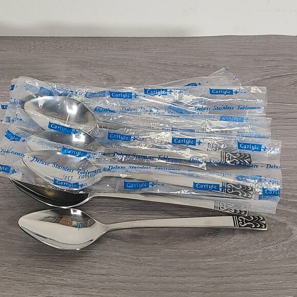 JH Carlyle Stainless Hong Kong Cameo Tablespoons Set Of 8 NEW - Picture 3 of 3